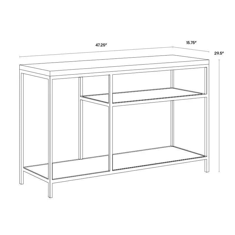 Arden Console Table With Grey Marble Top & - LOOMLAN - SUNPAN - Console Tables
