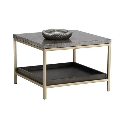 Arden Side Table With Grey Marble Top & - LOOMLAN - SUNPAN - Side Tables