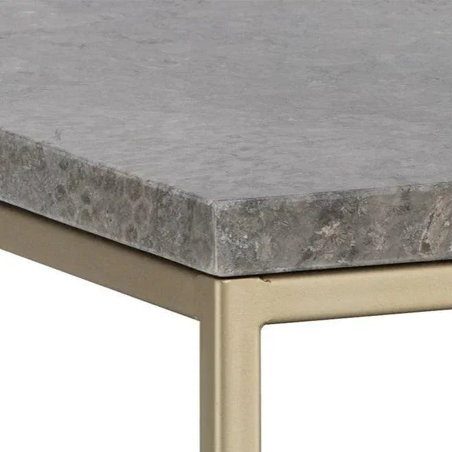 Arden Side Table With Grey Marble Top & - LOOMLAN - SUNPAN - Side Tables