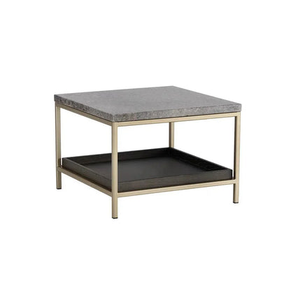 Arden Side Table With Grey Marble Top & - LOOMLAN - SUNPAN - Side Tables
