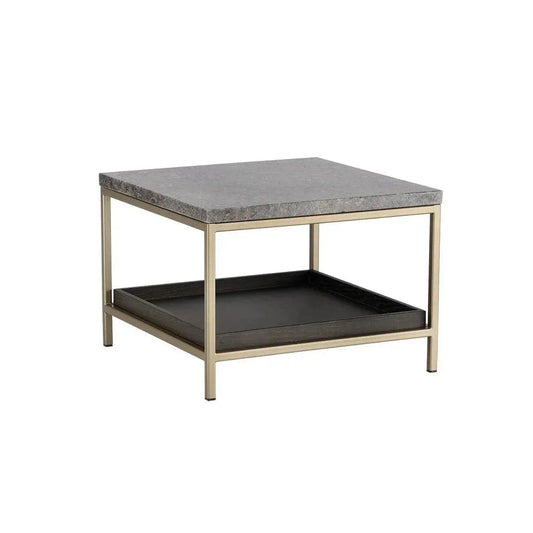 Arden Side Table With Grey Marble Top & - LOOMLAN - SUNPAN - Side Tables