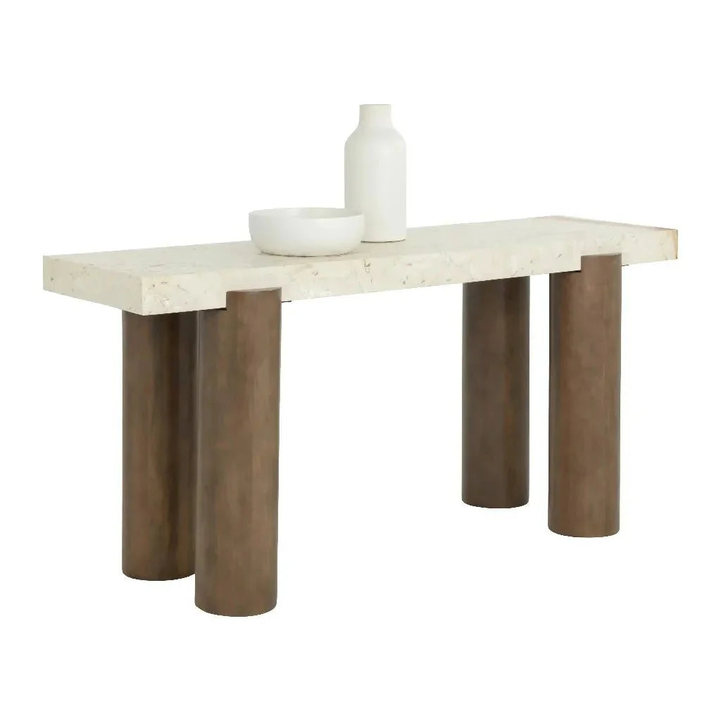 Ardi Marble Topped Rectangular Console Table - LOOMLAN - SUNPAN - Console Tables