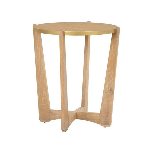 Ardoise Wood Made Round Side Table - LOOMLAN - Chelsea House - Side Tables