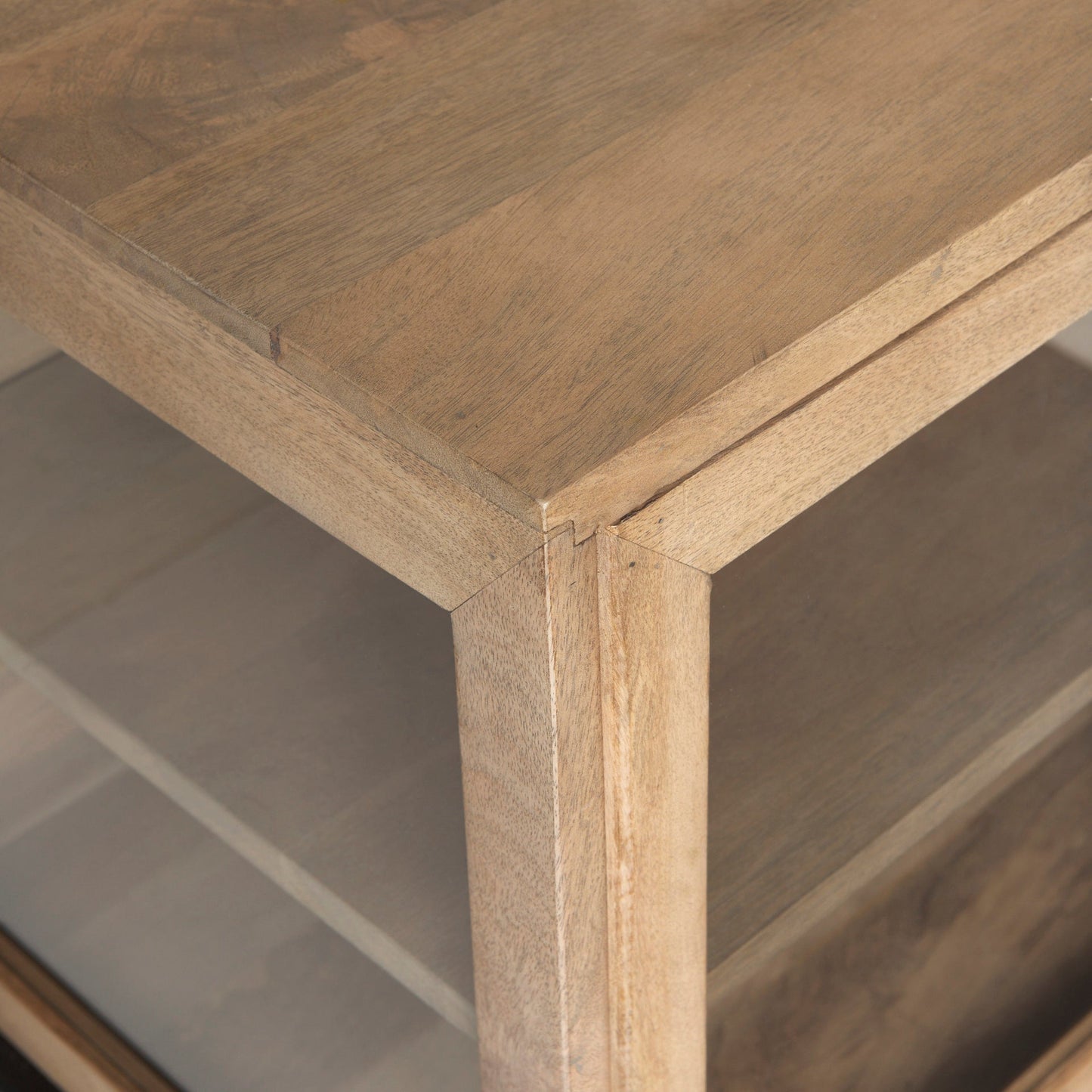 Arelius Four Glass Doors Brown Sideboard