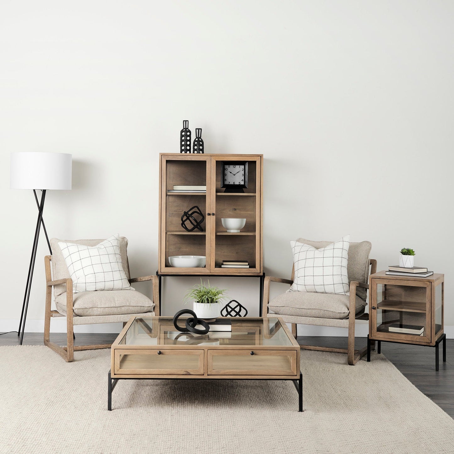 Arelius Wood Top Modern Bookcase