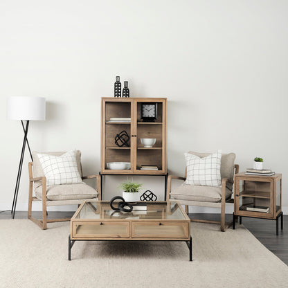 Arelius Wood Top Modern Bookcase