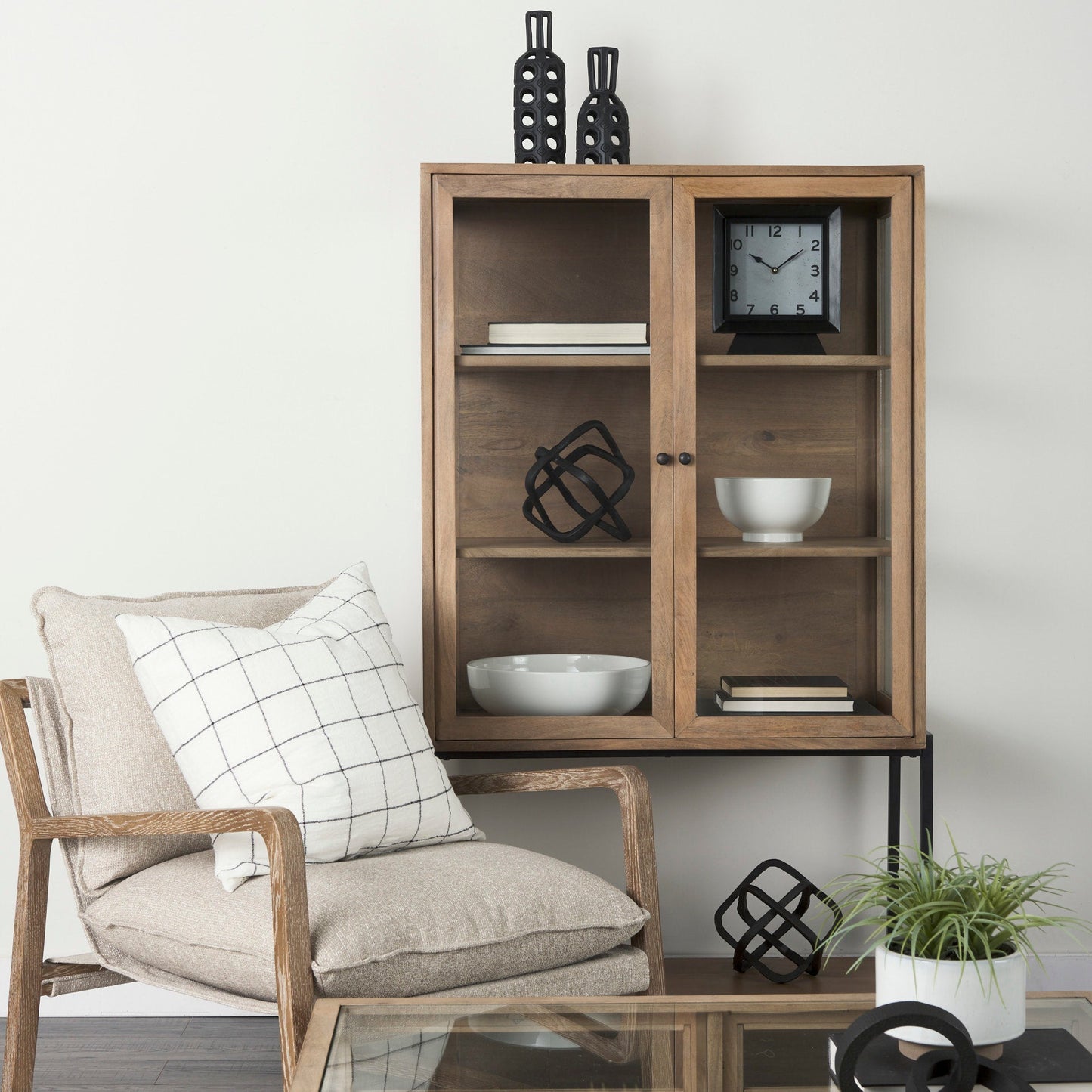 Arelius Wood Top Modern Bookcase