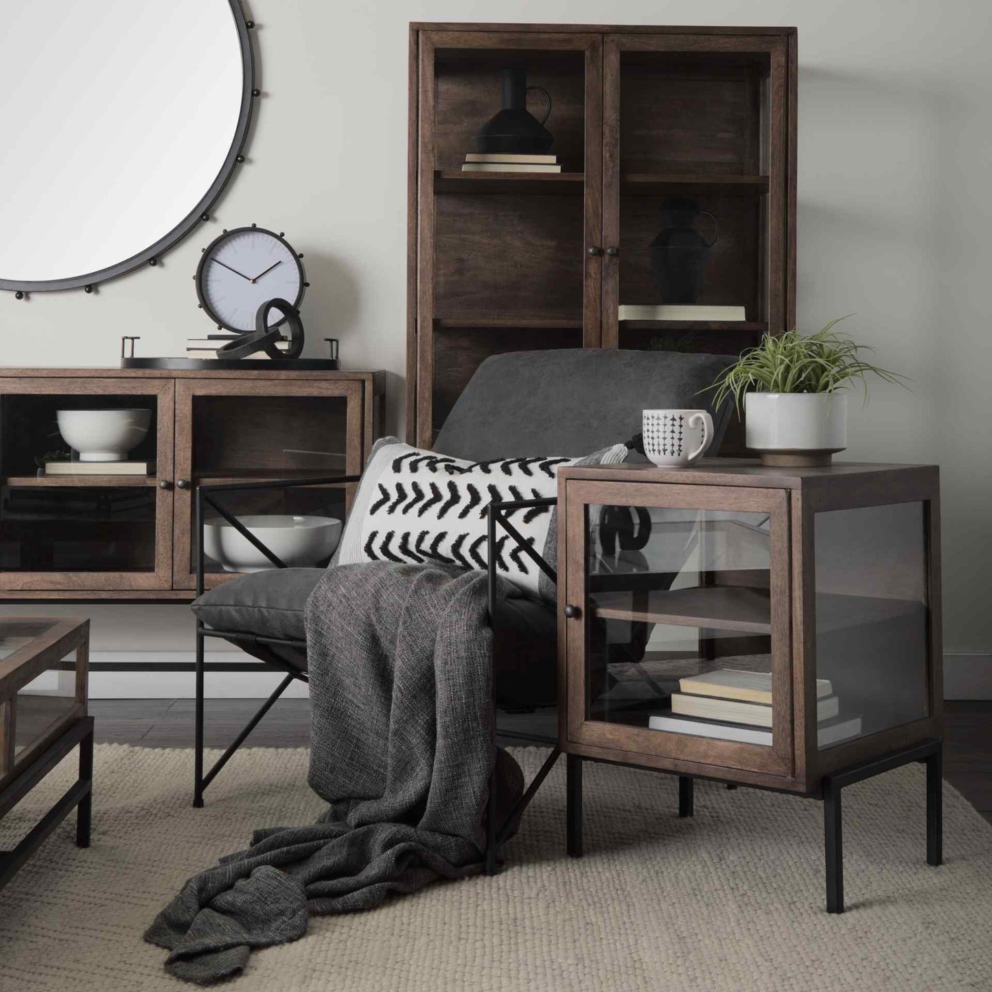 Arelius Wood Top Modern Bookcase