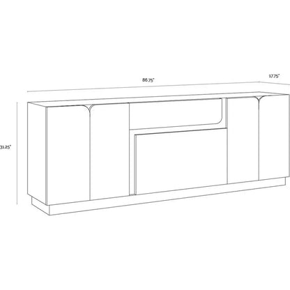 Arezza Sideboard Solid Wood Shelving - LOOMLAN - SUNPAN - Sideboards