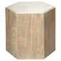 Argan Hexagon Washed Wood End Table