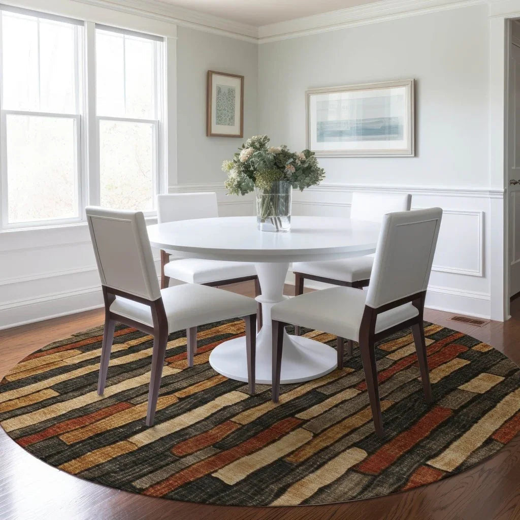 Arganza Brown Washable Indoor - Outdoor Rug - LOOMLAN - LOOMLAN Rugs - Outdoor Rugs