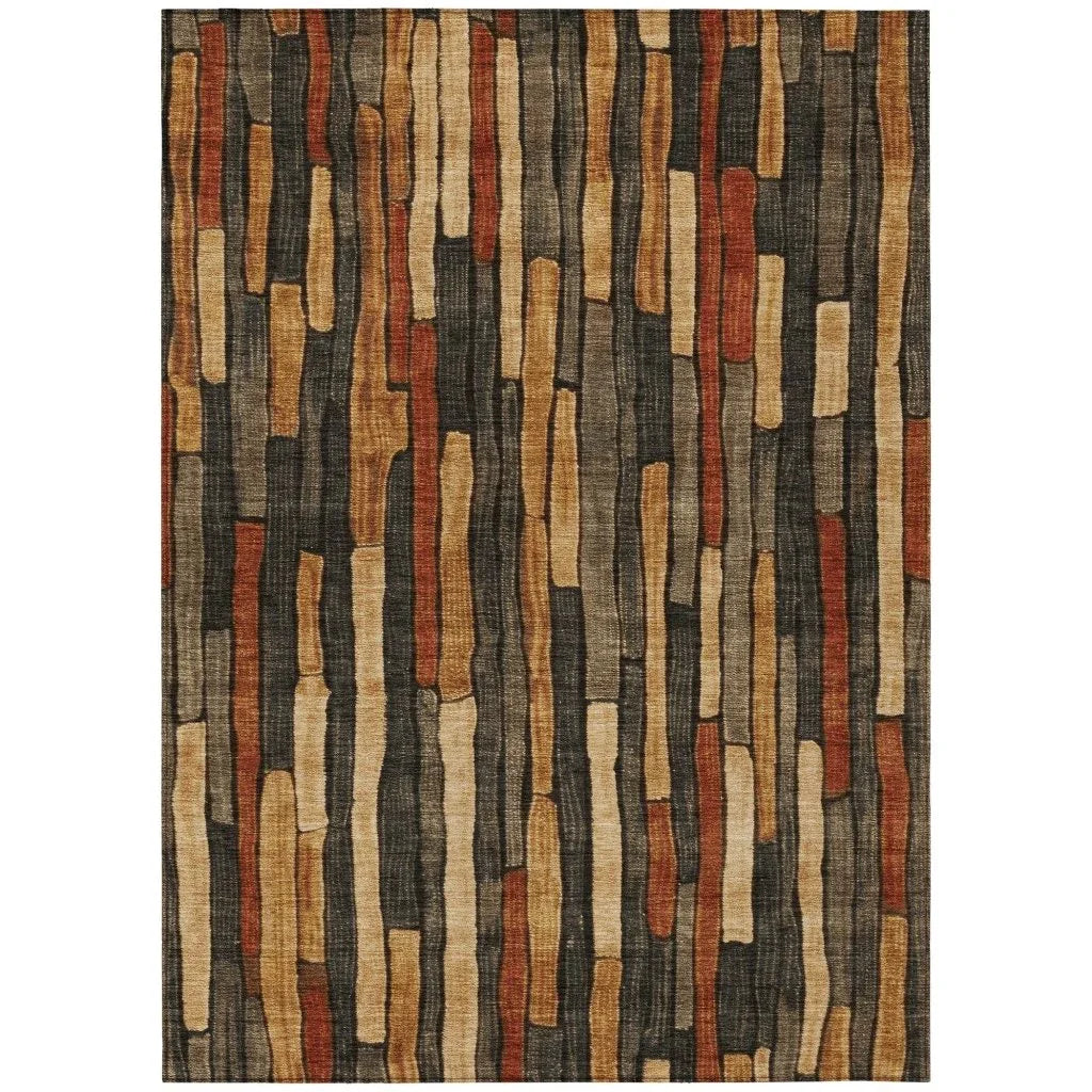 Arganza Brown Washable Indoor - Outdoor Rug - LOOMLAN - LOOMLAN Rugs - Outdoor Rugs
