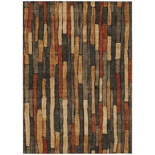 Arganza Brown Washable Indoor - Outdoor Rug - LOOMLAN - LOOMLAN Rugs - Outdoor Rugs