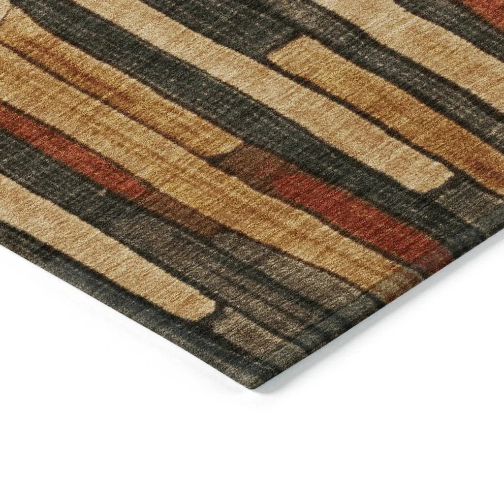 Arganza Brown Washable Indoor - Outdoor Rug - LOOMLAN - LOOMLAN Rugs - Outdoor Rugs