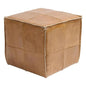 Square Leather Cube Ottoman Argentinian Saddle - LOOMLAN - Peninsula Home - Poufs and Stools