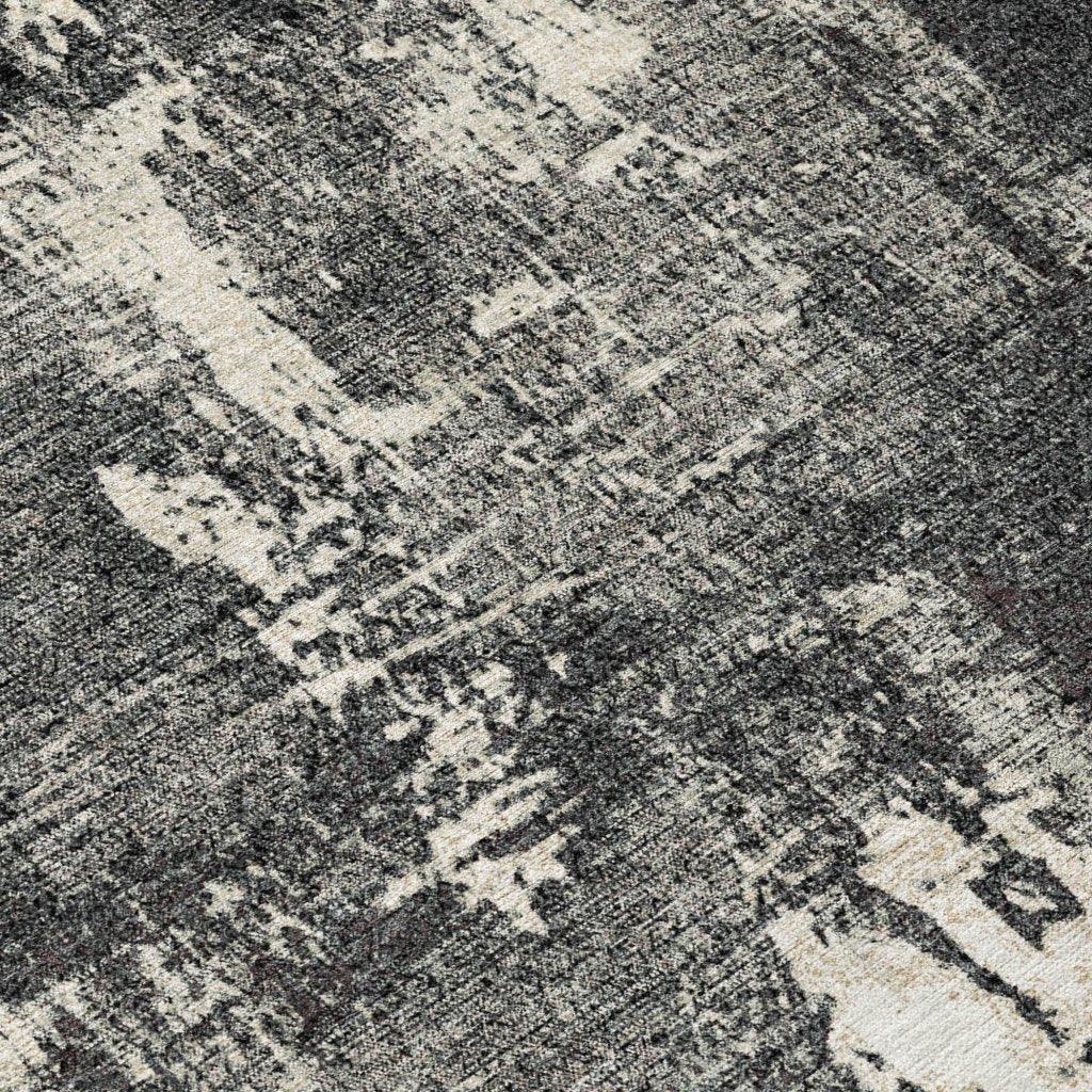 Aria Black Washable Indoor-Outdoor Rug-Outdoor Rugs-LOOMLAN Rugs-LOOMLAN