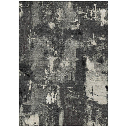 Aria Black Washable Indoor-Outdoor Rug-Outdoor Rugs-LOOMLAN Rugs-2'6" x 3'10"-LOOMLAN