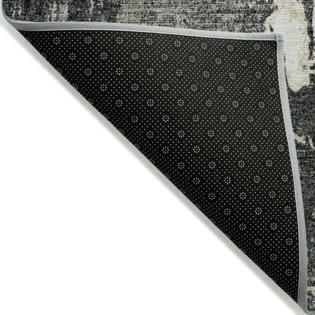 Aria Black Washable Indoor-Outdoor Rug-Outdoor Rugs-LOOMLAN Rugs-LOOMLAN