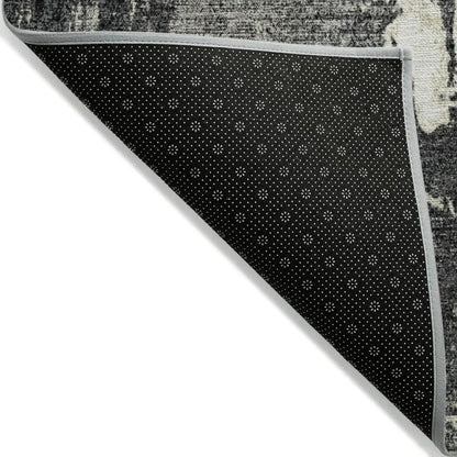 Aria Black Washable Indoor-Outdoor Rug-Outdoor Rugs-LOOMLAN Rugs-LOOMLAN