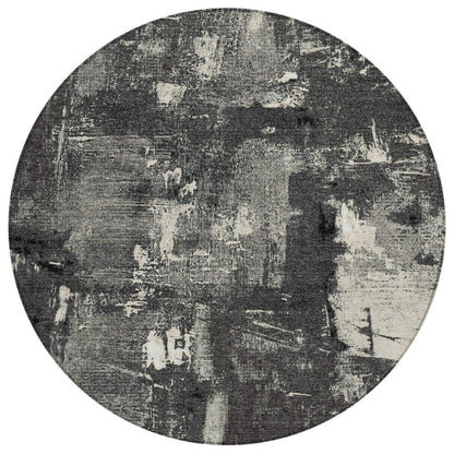 Aria Black Washable Indoor-Outdoor Rug-Outdoor Rugs-LOOMLAN Rugs-8' x 8'-LOOMLAN