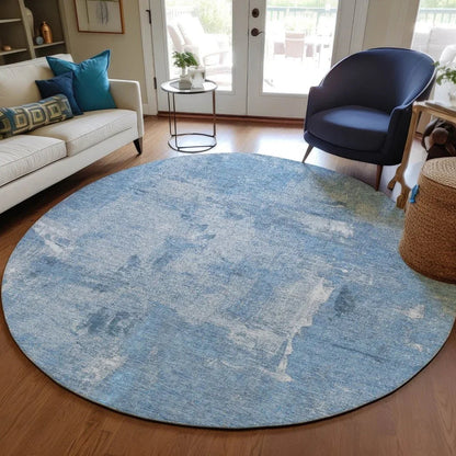 Aria Blue Washable Indoor-Outdoor Rug-Outdoor Rugs-LOOMLAN Rugs-LOOMLAN