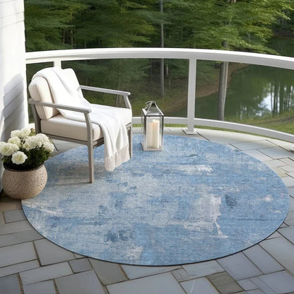 Aria Blue Washable Indoor-Outdoor Rug-Outdoor Rugs-LOOMLAN Rugs-LOOMLAN