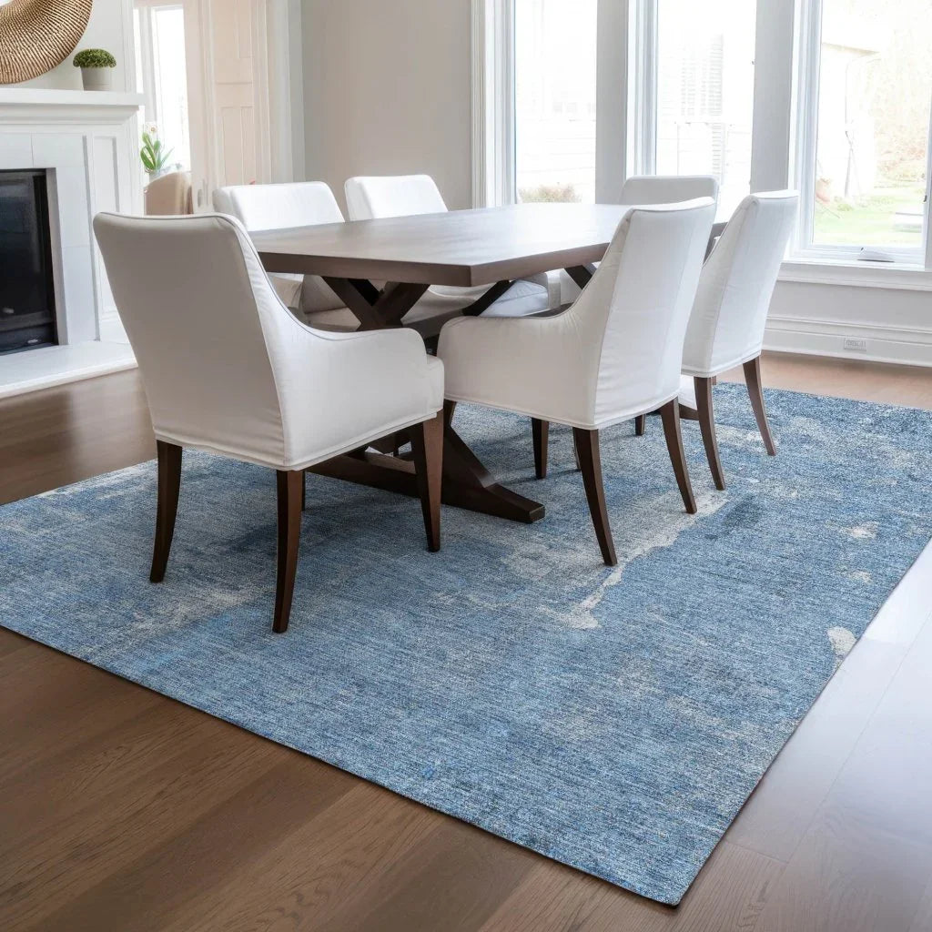 Aria Blue Washable Indoor-Outdoor Rug-Outdoor Rugs-LOOMLAN Rugs-LOOMLAN