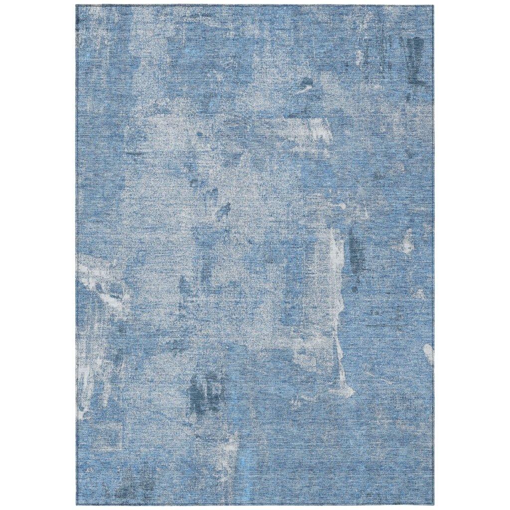 Aria Blue Washable Indoor-Outdoor Rug-Outdoor Rugs-LOOMLAN Rugs-2'6" x 3'10"-LOOMLAN