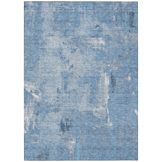 Aria Blue Washable Indoor-Outdoor Rug-Outdoor Rugs-LOOMLAN Rugs-2'6" x 3'10"-LOOMLAN