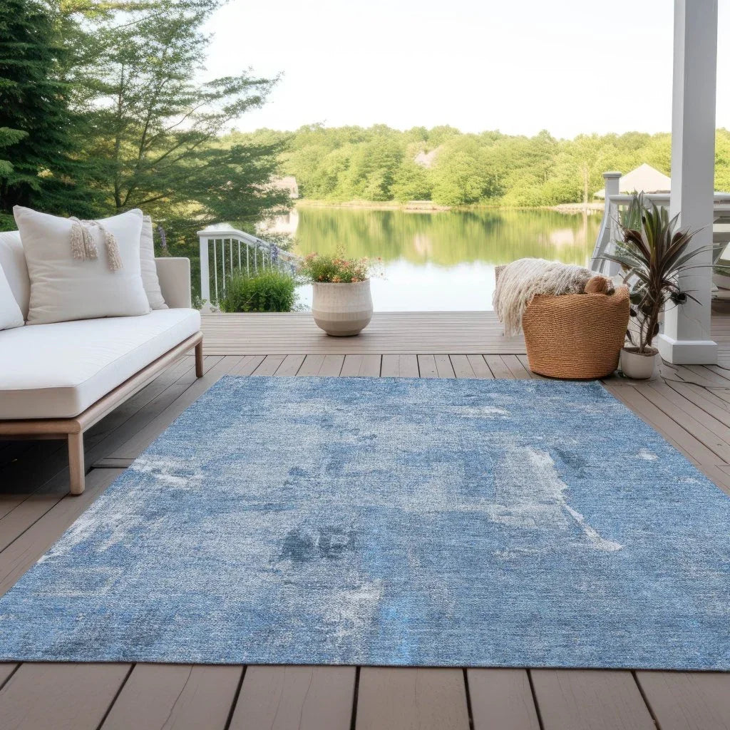 Aria Blue Washable Indoor-Outdoor Rug-Outdoor Rugs-LOOMLAN Rugs-LOOMLAN