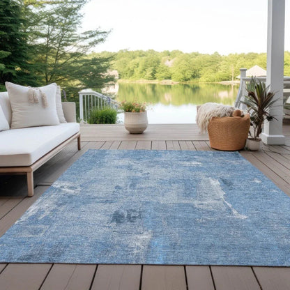 Aria Blue Washable Indoor-Outdoor Rug-Outdoor Rugs-LOOMLAN Rugs-LOOMLAN