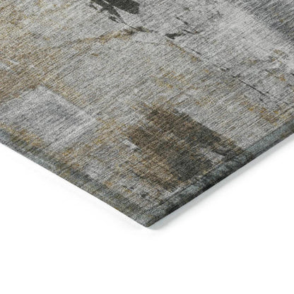 Aria Gray Washable Indoor-Outdoor Rug-Outdoor Rugs-LOOMLAN Rugs-LOOMLAN