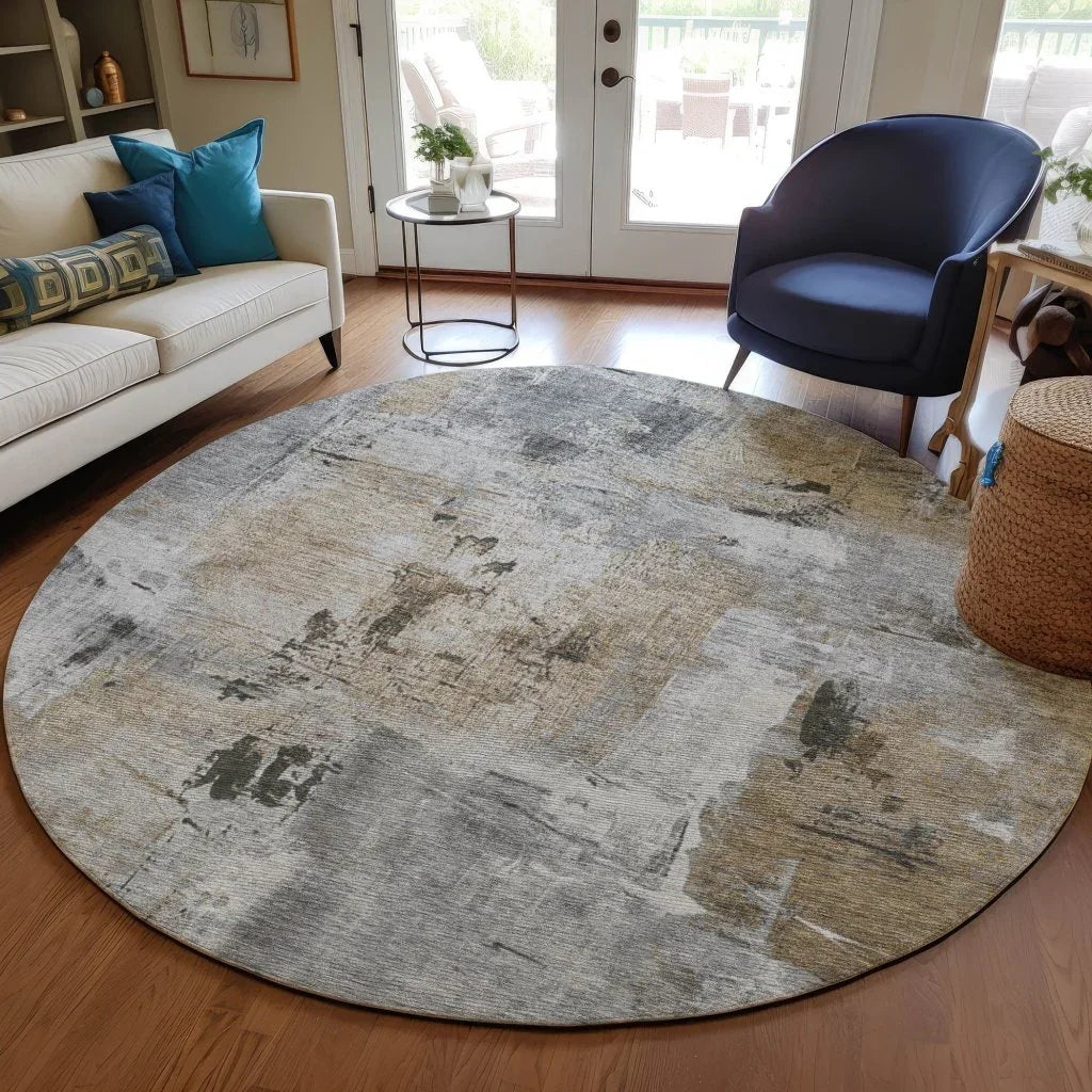 Aria Gray Washable Indoor-Outdoor Rug-Outdoor Rugs-LOOMLAN Rugs-LOOMLAN