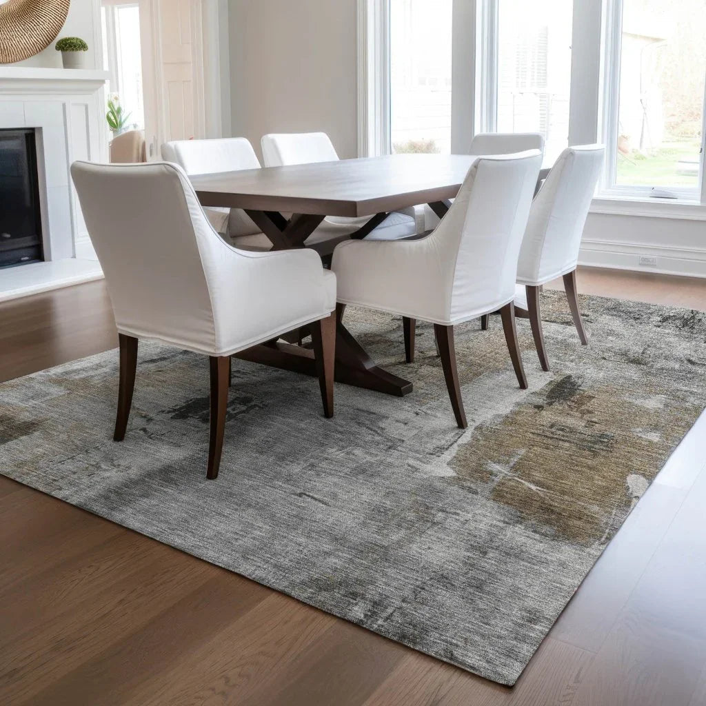 Aria Gray Washable Indoor-Outdoor Rug-Outdoor Rugs-LOOMLAN Rugs-LOOMLAN