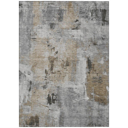 Aria Gray Washable Indoor-Outdoor Rug-Outdoor Rugs-LOOMLAN Rugs-2'6" x 3'10"-LOOMLAN
