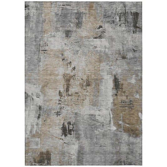 Aria Gray Washable Indoor-Outdoor Rug-Outdoor Rugs-LOOMLAN Rugs-2'6" x 3'10"-LOOMLAN