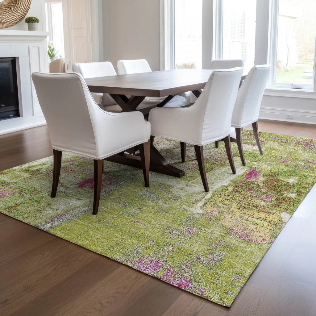 Aria Lime Washable Indoor-Outdoor Rug-Outdoor Rugs-LOOMLAN Rugs-LOOMLAN