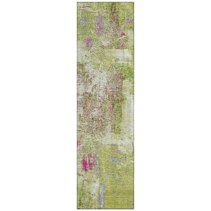 Aria Lime Washable Indoor-Outdoor Rug-Outdoor Rugs-LOOMLAN Rugs-2'3" x 7'6"-LOOMLAN