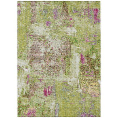 Aria Lime Washable Indoor-Outdoor Rug-Outdoor Rugs-LOOMLAN Rugs-2'6" x 3'10"-LOOMLAN