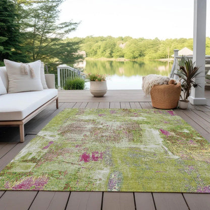 Aria Lime Washable Indoor-Outdoor Rug-Outdoor Rugs-LOOMLAN Rugs-LOOMLAN