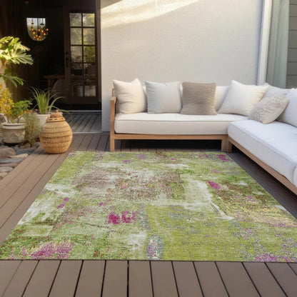 Aria Lime Washable Indoor-Outdoor Rug-Outdoor Rugs-LOOMLAN Rugs-LOOMLAN