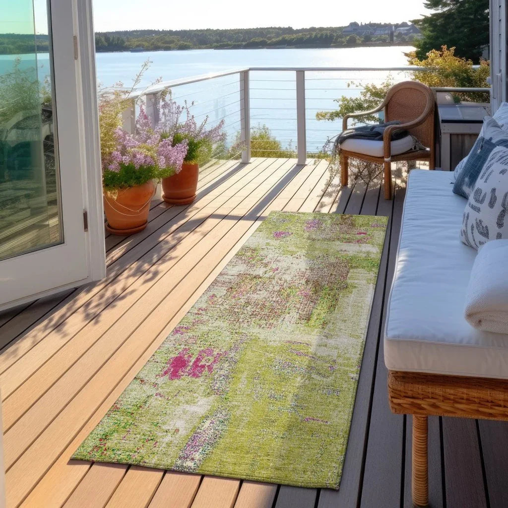 Aria Lime Washable Indoor-Outdoor Rug-Outdoor Rugs-LOOMLAN Rugs-LOOMLAN