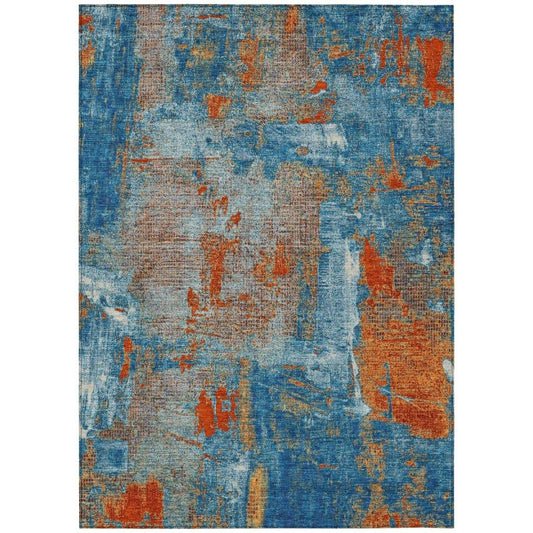Aria Navy Washable Indoor-Outdoor Rug-Outdoor Rugs-LOOMLAN Rugs-2'6" x 3'10"-LOOMLAN