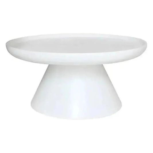Aria Resin White Round Coffee Table-Outdoor Coffee Tables-Artesia-LOOMLAN