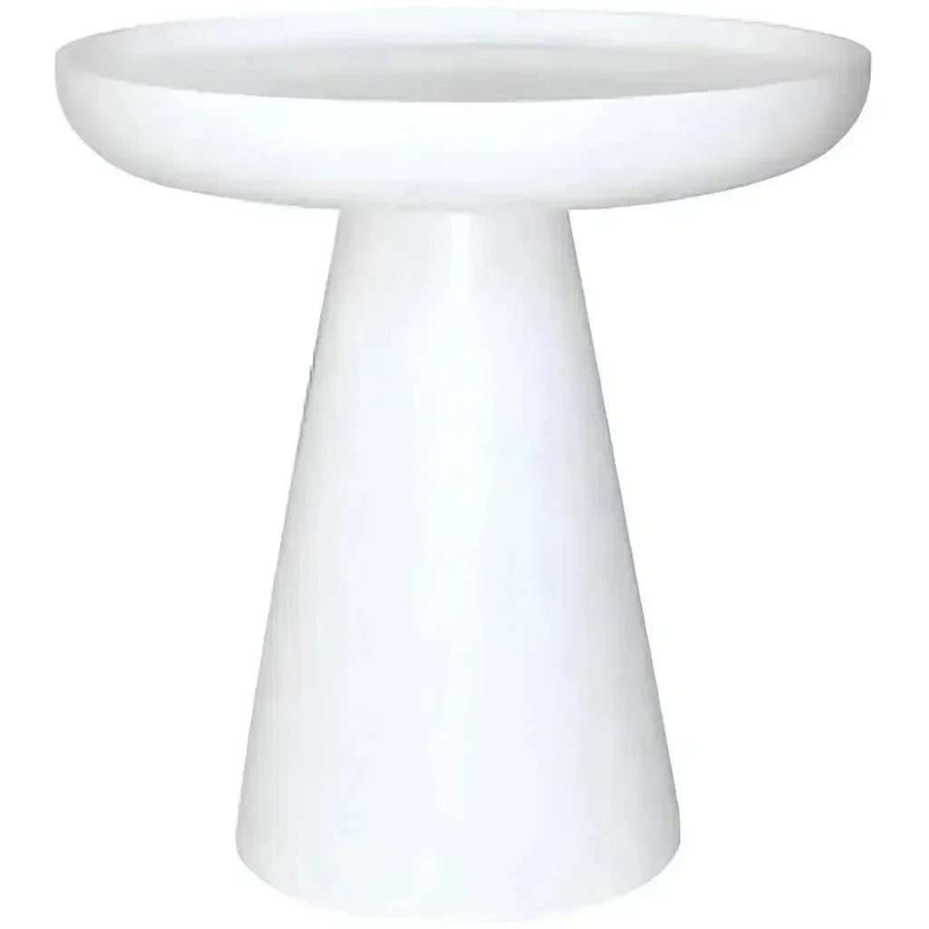 Aria Resin White Round Side Table - LOOMLAN - Artesia - Outdoor Side Tables