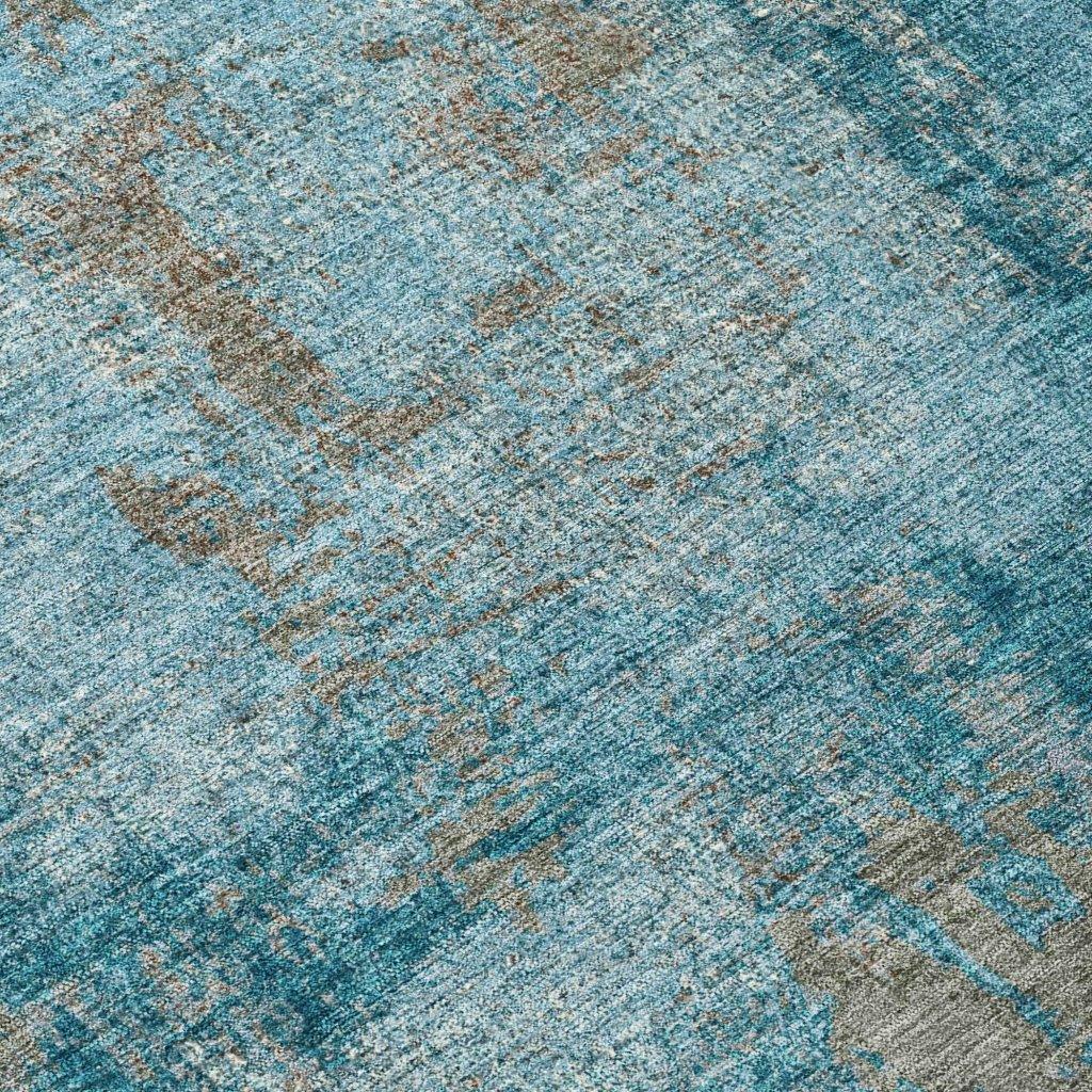 Aria Teal Washable Indoor-Outdoor Rug-Outdoor Rugs-LOOMLAN Rugs-LOOMLAN