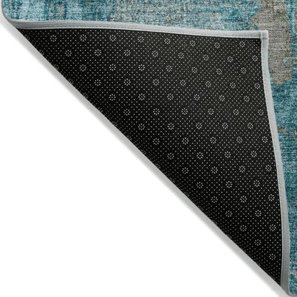 Aria Teal Washable Indoor-Outdoor Rug-Outdoor Rugs-LOOMLAN Rugs-LOOMLAN