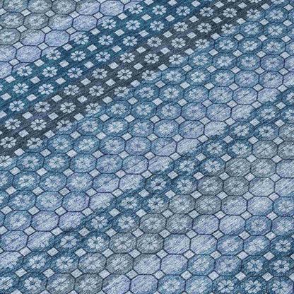 Ariaelle Blue Washable Indoor - Outdoor Rug - LOOMLAN - LOOMLAN Rugs - Outdoor Rugs