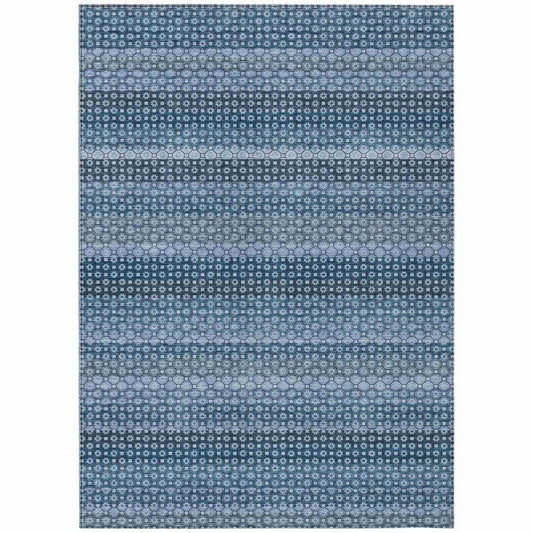 Ariaelle Blue Washable Indoor - Outdoor Rug - LOOMLAN - LOOMLAN Rugs - Outdoor Rugs