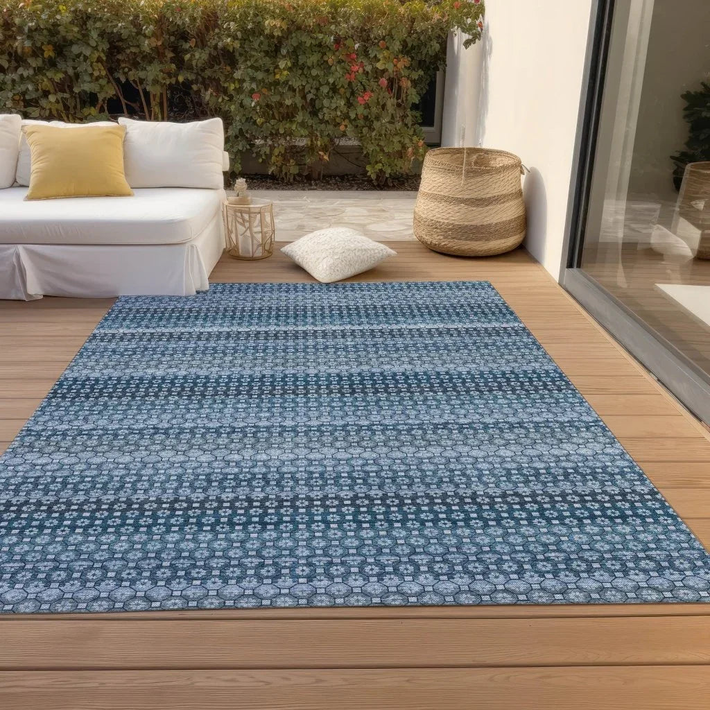 Ariaelle Blue Washable Indoor - Outdoor Rug - LOOMLAN - LOOMLAN Rugs - Outdoor Rugs
